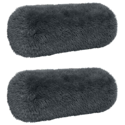 vidaXL Cushion with Pillow HEERLEN 2 pcs Anthracite PV Fleece