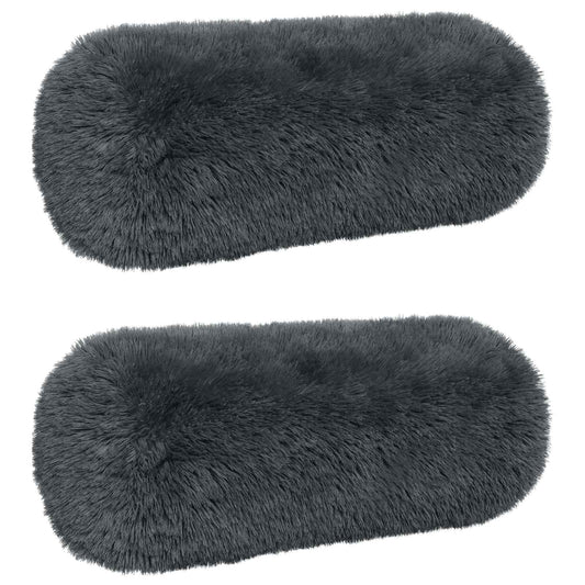 vidaXL Cushion with Pillow HEERLEN 2 pcs Anthracite PV Fleece