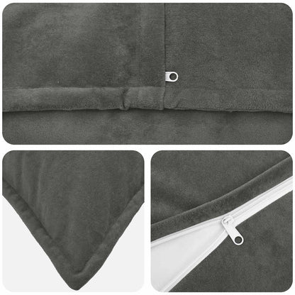 vidaXL Cushion with Pillow HOUTEN 2 pcs Anthracite Microfiber Fleece