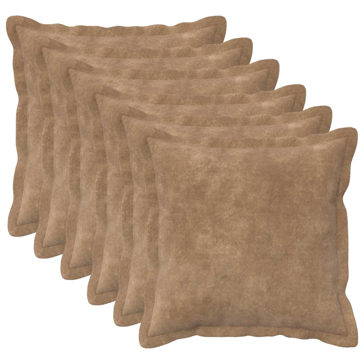 vidaXL Cushion with Pillow HOUTEN 6 pcs Taupe Microfiber Fleece