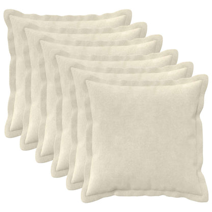vidaXL Cushion with Pillow HOUTEN 6 pcs Cream Microfiber Fleece