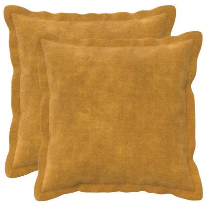 vidaXL Cushion with Pillow HOUTEN 2 pcs Yellow Microfiber Fleece