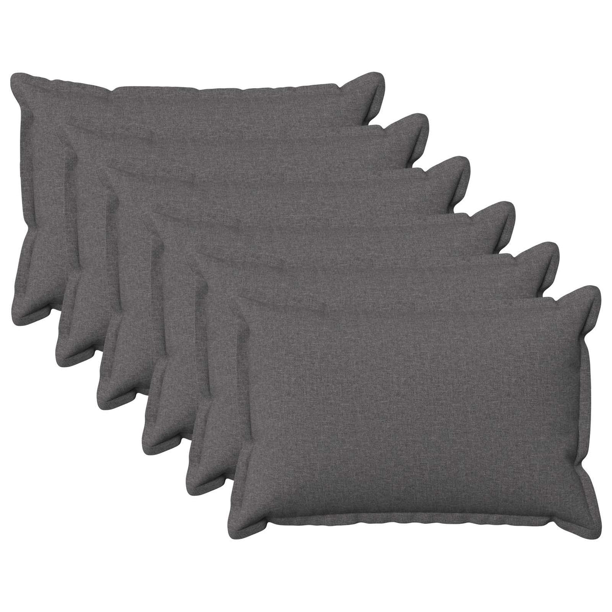 vidaXL Cushion with Pillow HOUTEN 6 pcs Light Grey Faux Linen