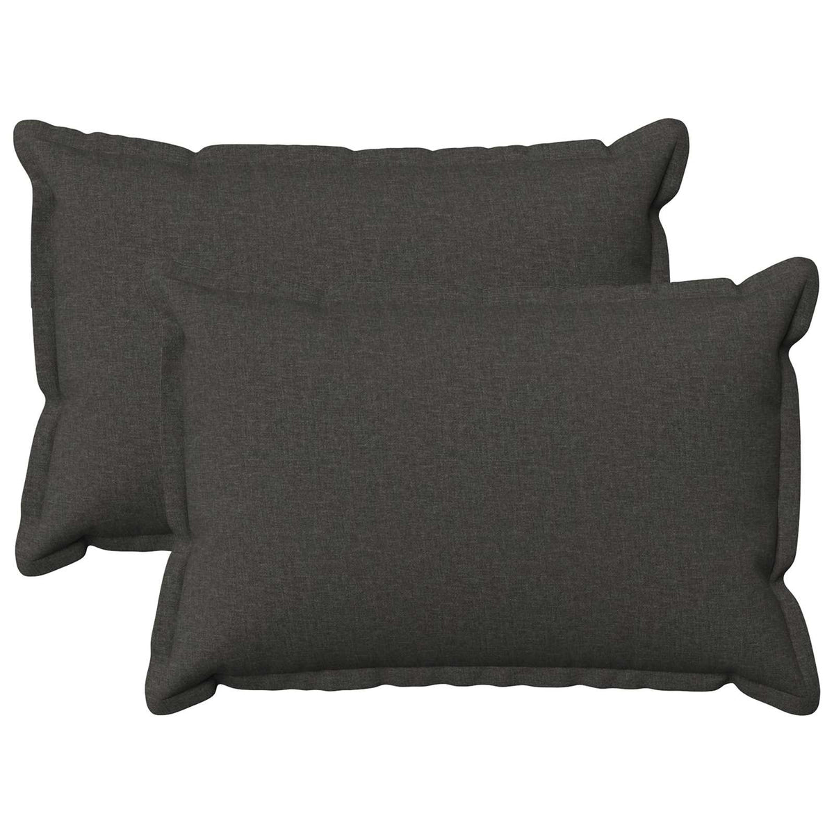 vidaXL Cushion with Pillow HOUTEN 2 pcs Dark Grey Faux Linen
