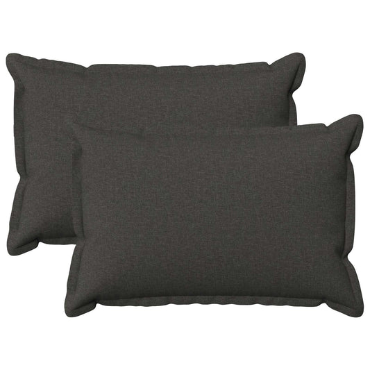 vidaXL Cushion with Pillow HOUTEN 2 pcs Dark Grey Faux Linen