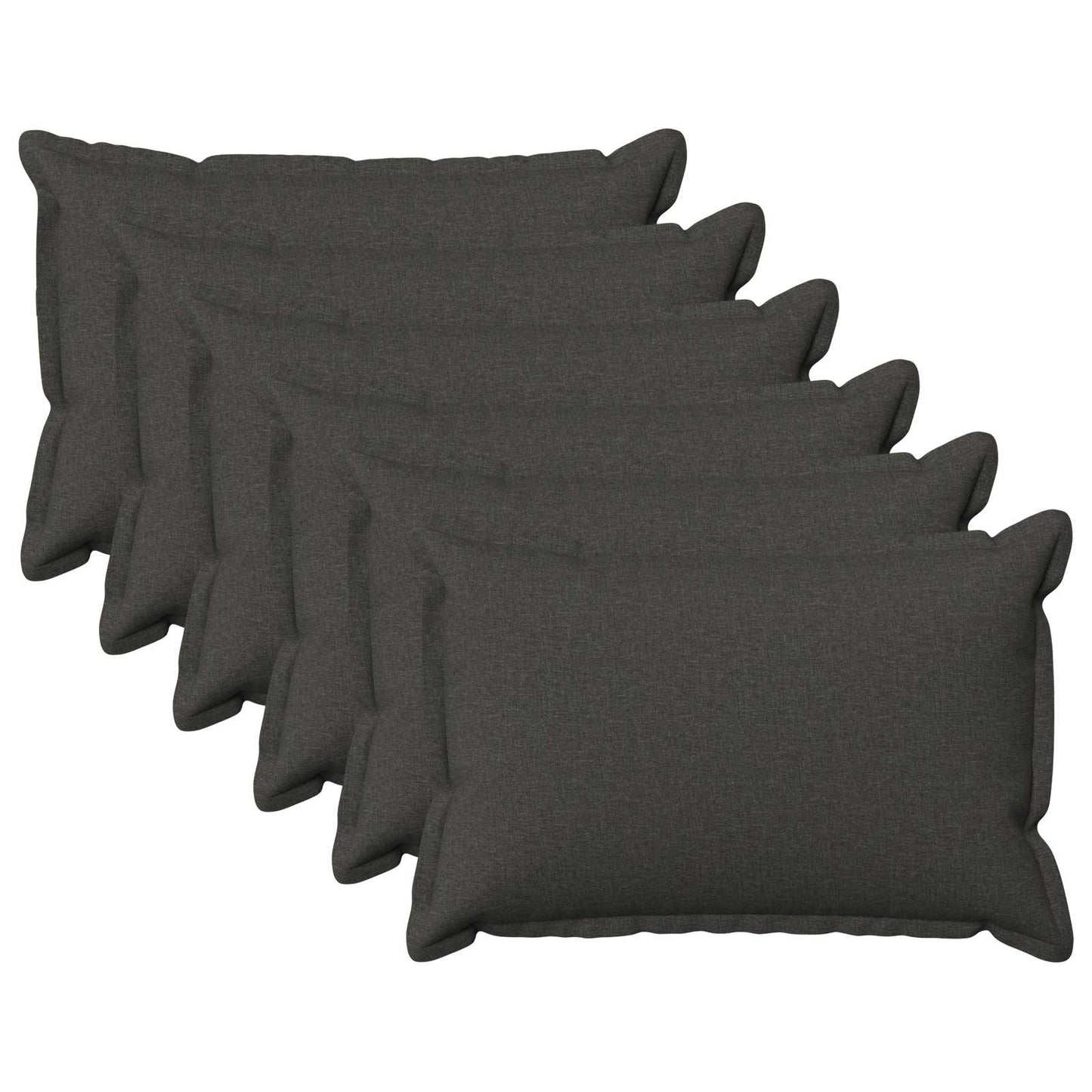 vidaXL Cushion with Pillow HOUTEN 6 pcs Dark Grey Faux Linen