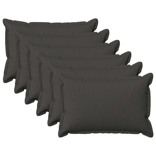 vidaXL Cushion with Pillow HOUTEN 6 pcs Dark Grey Faux Linen