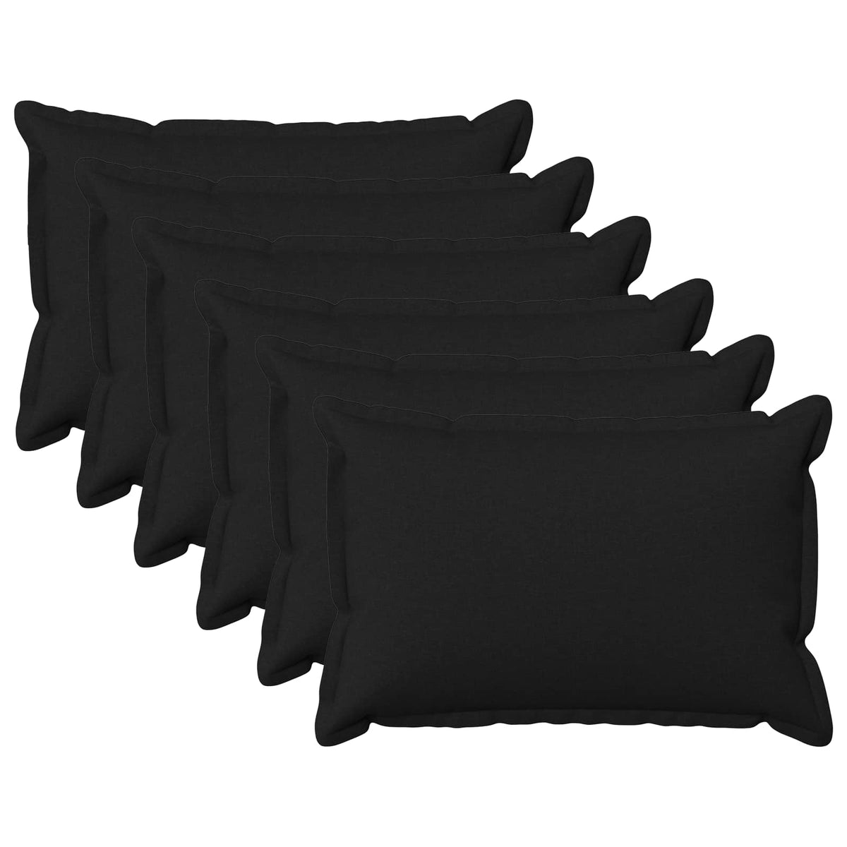 vidaXL Cushion with Pillow HOUTEN 6 pcs Black Faux Linen
