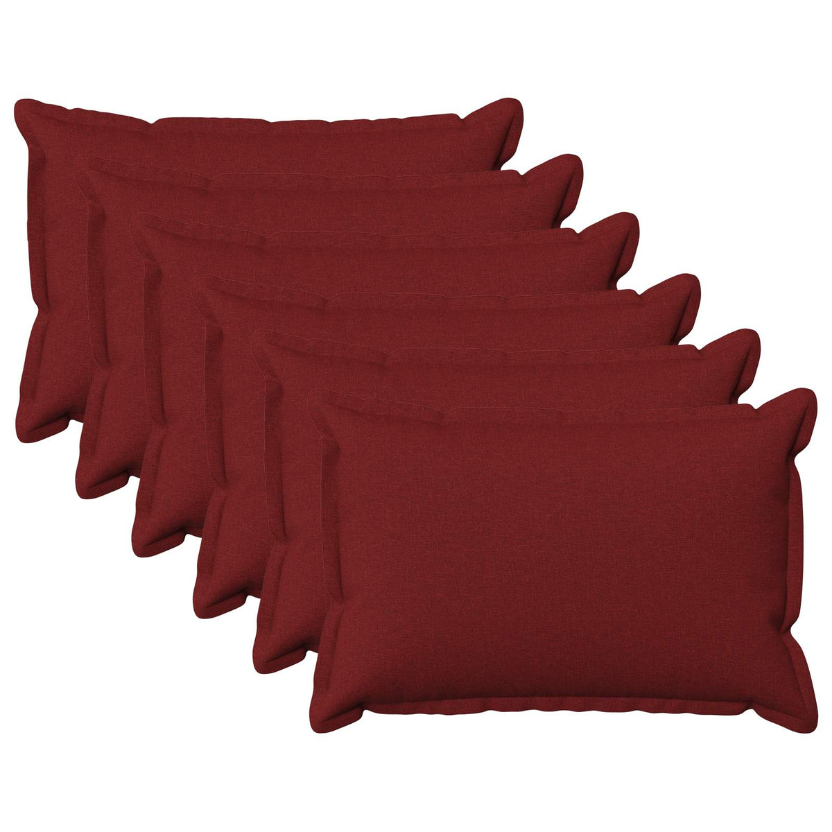 vidaXL Cushion with Pillow HOUTEN 6 pcs Wine Red Faux Linen