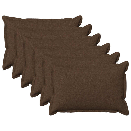 vidaXL Cushion with Pillow HOUTEN 6 pcs Brown Faux Linen