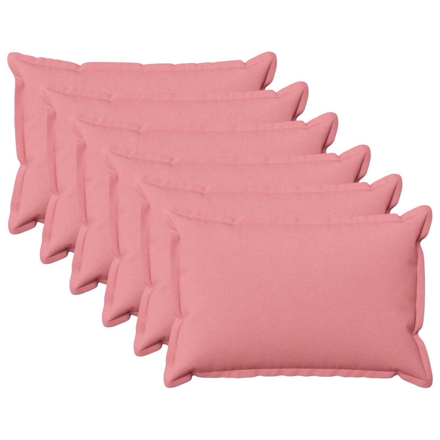 vidaXL Cushion with Pillow HOUTEN 6 pcs Pink Faux Linen