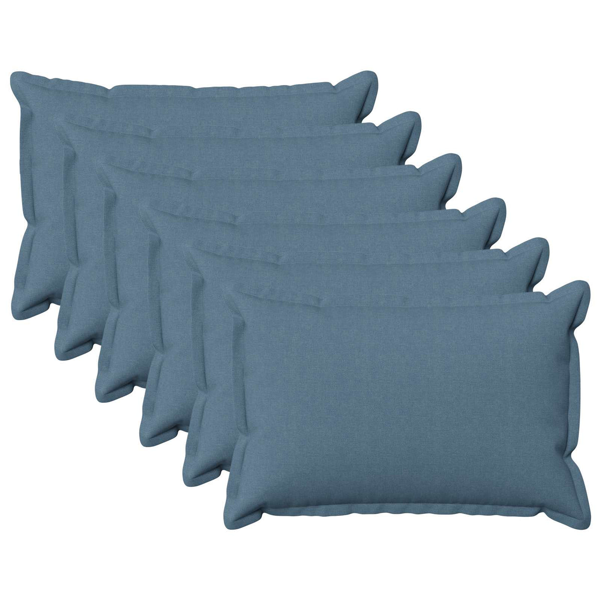 vidaXL Cushion with Pillow HOUTEN 6 pcs Jeans Blue Faux Linen