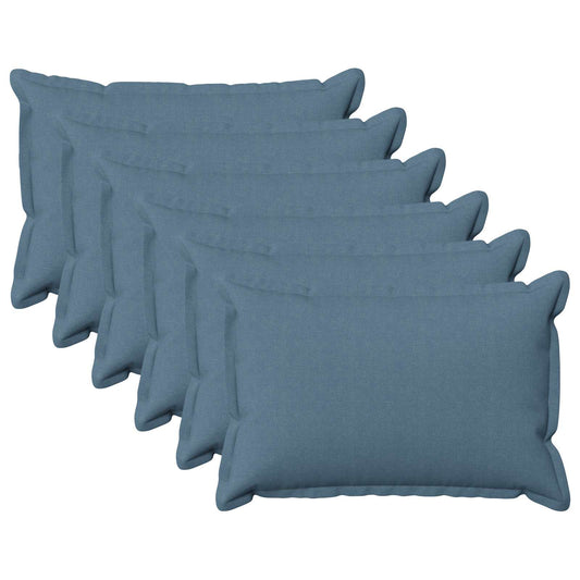 vidaXL Cushion with Pillow HOUTEN 6 pcs Jeans Blue Faux Linen