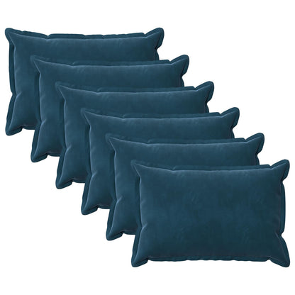 vidaXL Cushion with Pillow HOUTEN 6 pcs Blue Velvet