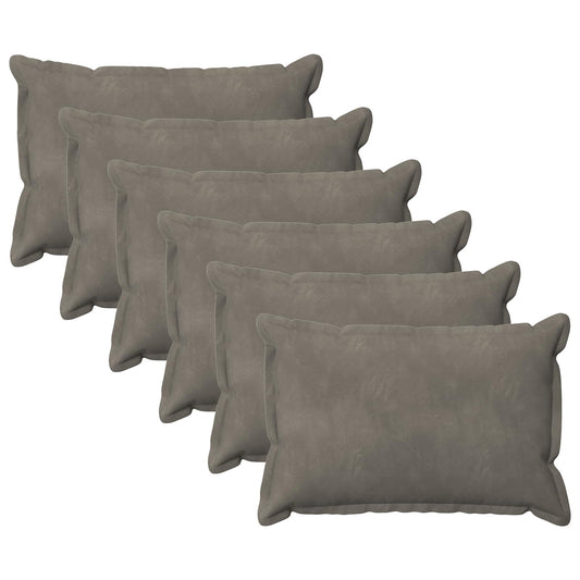 vidaXL Cushion with Pillow HOUTEN 6 pcs Light Grey Velvet