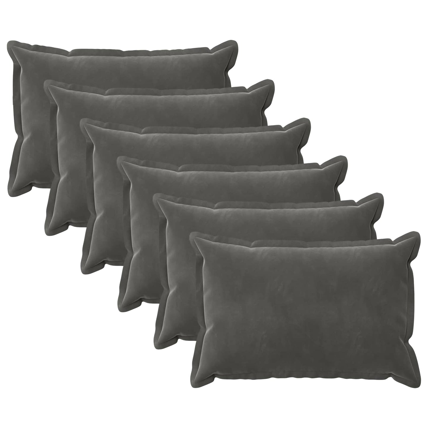 vidaXL Cushion with Pillow HOUTEN 6 pcs Dark Grey Velvet