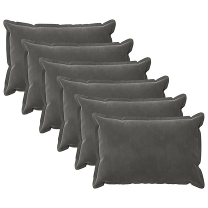 vidaXL Cushion with Pillow HOUTEN 6 pcs Dark Grey Velvet