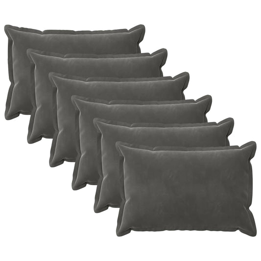 vidaXL Cushion with Pillow HOUTEN 6 pcs Dark Grey Velvet