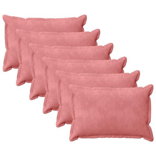 vidaXL Cushion with Pillow HOUTEN 6 pcs Pink Velvet