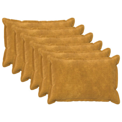 vidaXL Cushion with Pillow HOUTEN 6 pcs Yellow Microfiber Fleece