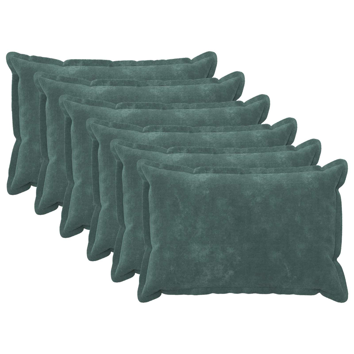 vidaXL Cushion with Pillow HOUTEN 6 pcs Sea Blue Microfiber Fleece