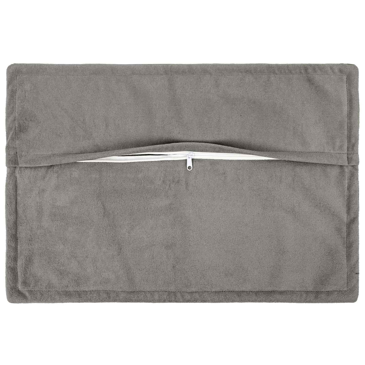 vidaXL Cushion with Pillow HOUTEN 2 pcs Light Grey Microfiber Fleece