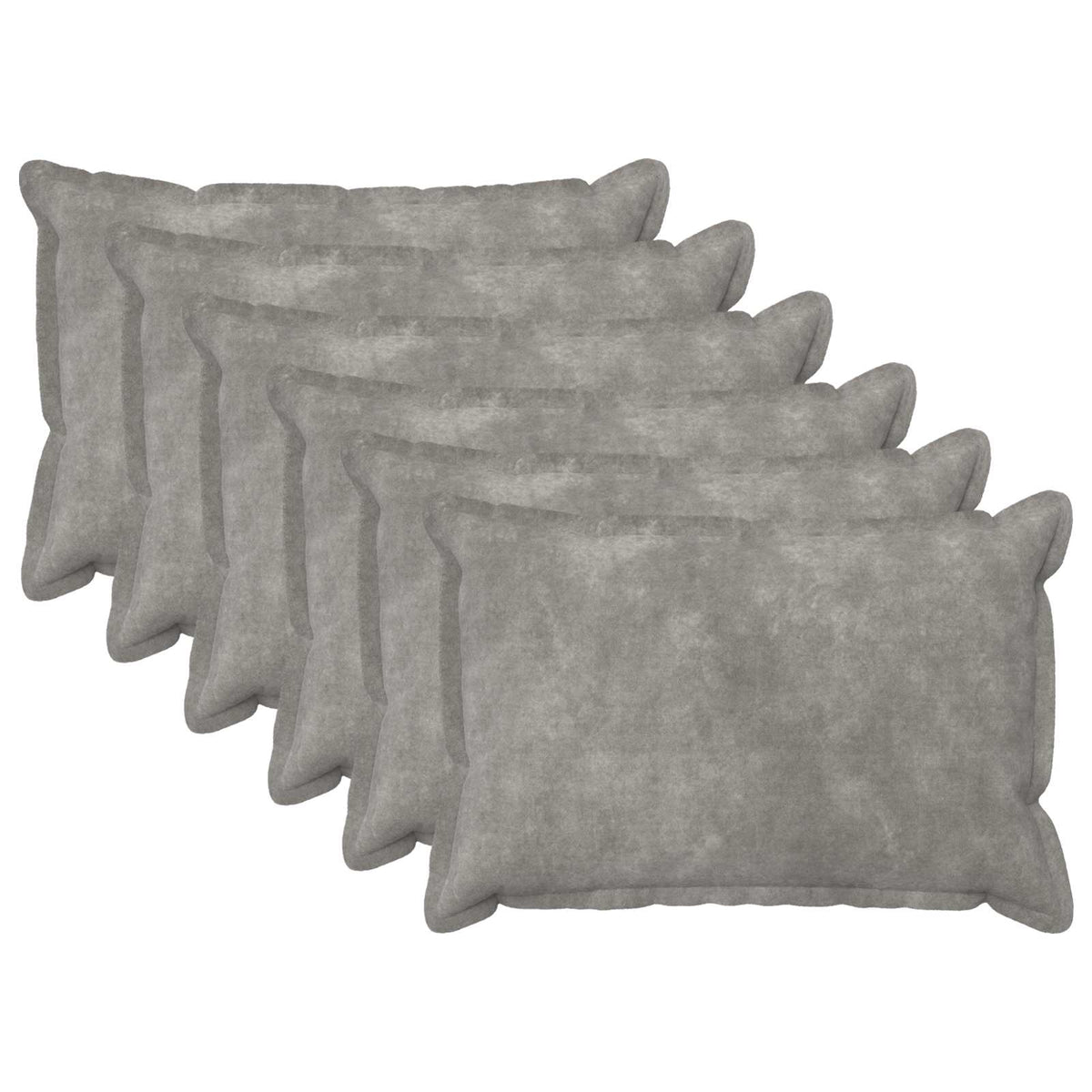 vidaXL Cushion with Pillow HOUTEN 6 pcs Light Grey Microfiber Fleece