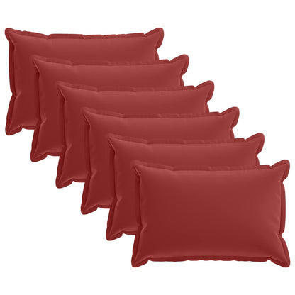 vidaXL Cushion with Pillow HOUTEN 6 pcs Wine Red Polyester