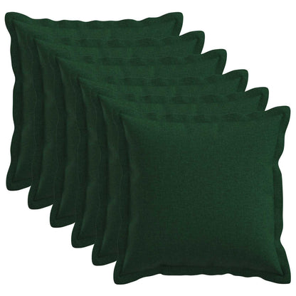 vidaXL Cushion with Pillow HOUTEN 6 pcs Dark Green Faux Linen