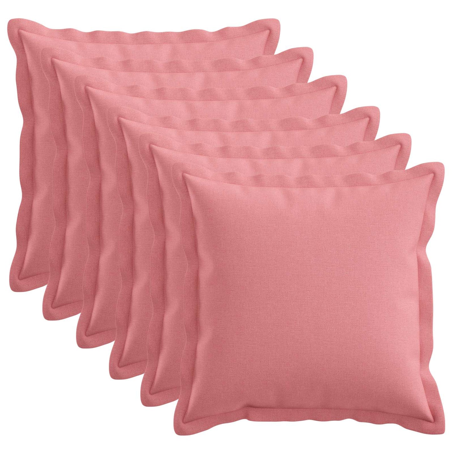 vidaXL Cushion with Pillow HOUTEN 6 pcs Pink Faux Linen