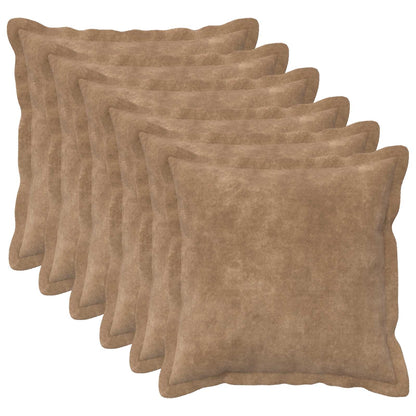 vidaXL Cushion with Pillow HOUTEN 6 pcs Taupe Microfiber Fleece