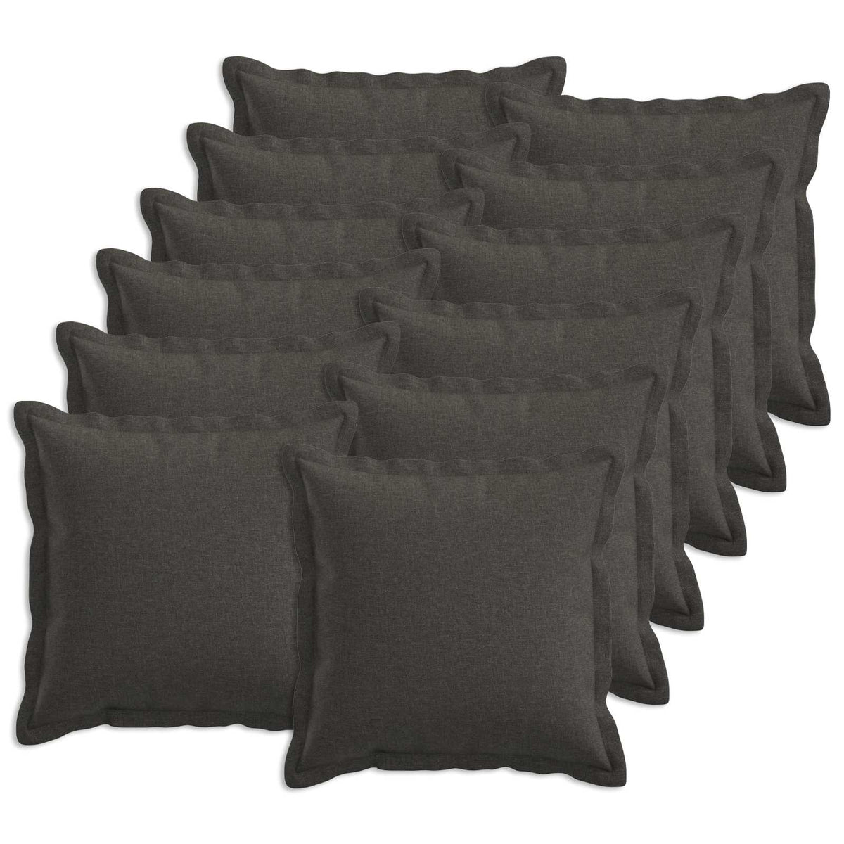 vidaXL Cushion with Pillow HOUTEN 12 pcs Dark Grey Faux Linen