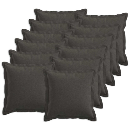 vidaXL Cushion with Pillow HOUTEN 12 pcs Dark Grey Faux Linen