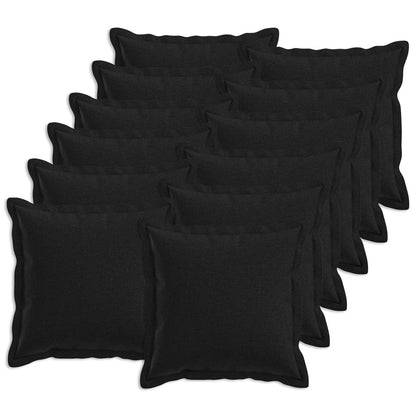 vidaXL Cushion with Pillow HOUTEN 12 pcs Black Faux Linen