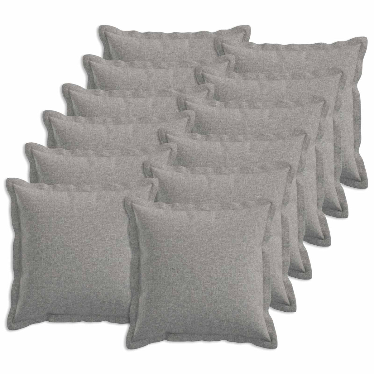 vidaXL Cushion with Pillow HOUTEN 12 pcs Cloud Grey Faux Linen