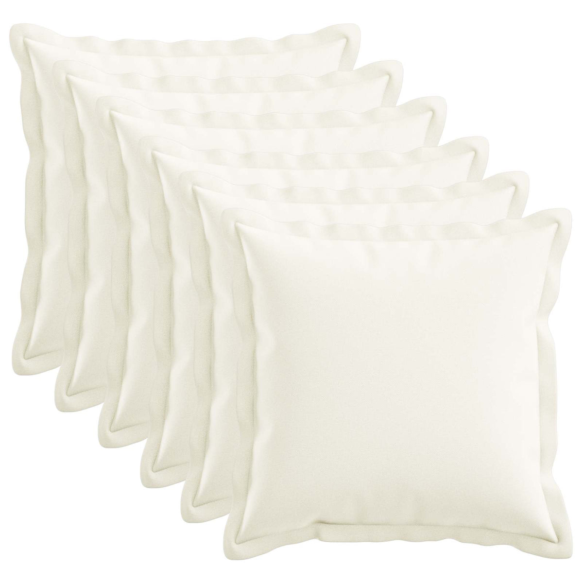 vidaXL Cushion with Pillow HOUTEN 6 pcs White Faux Linen