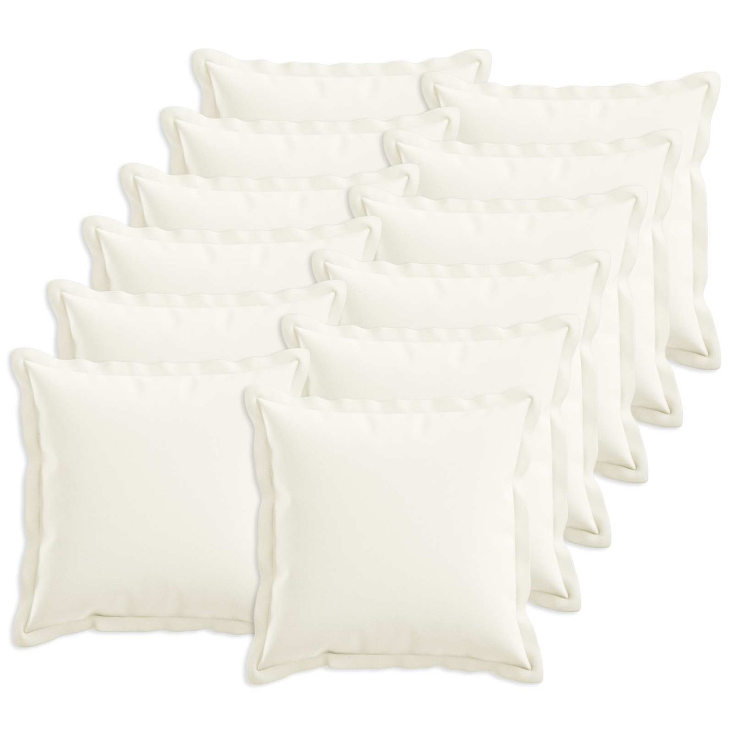 vidaXL Cushion with Pillow HOUTEN 12 pcs White Faux Linen