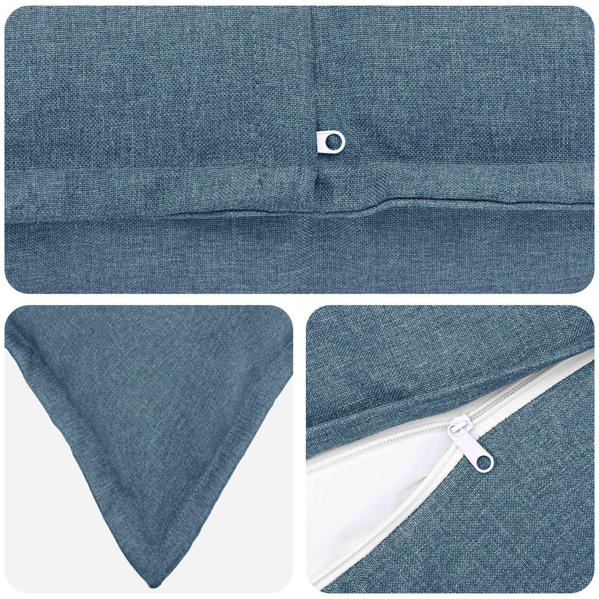 vidaXL Cushion with Pillow HOUTEN 12 pcs Jeans Blue Faux Linen