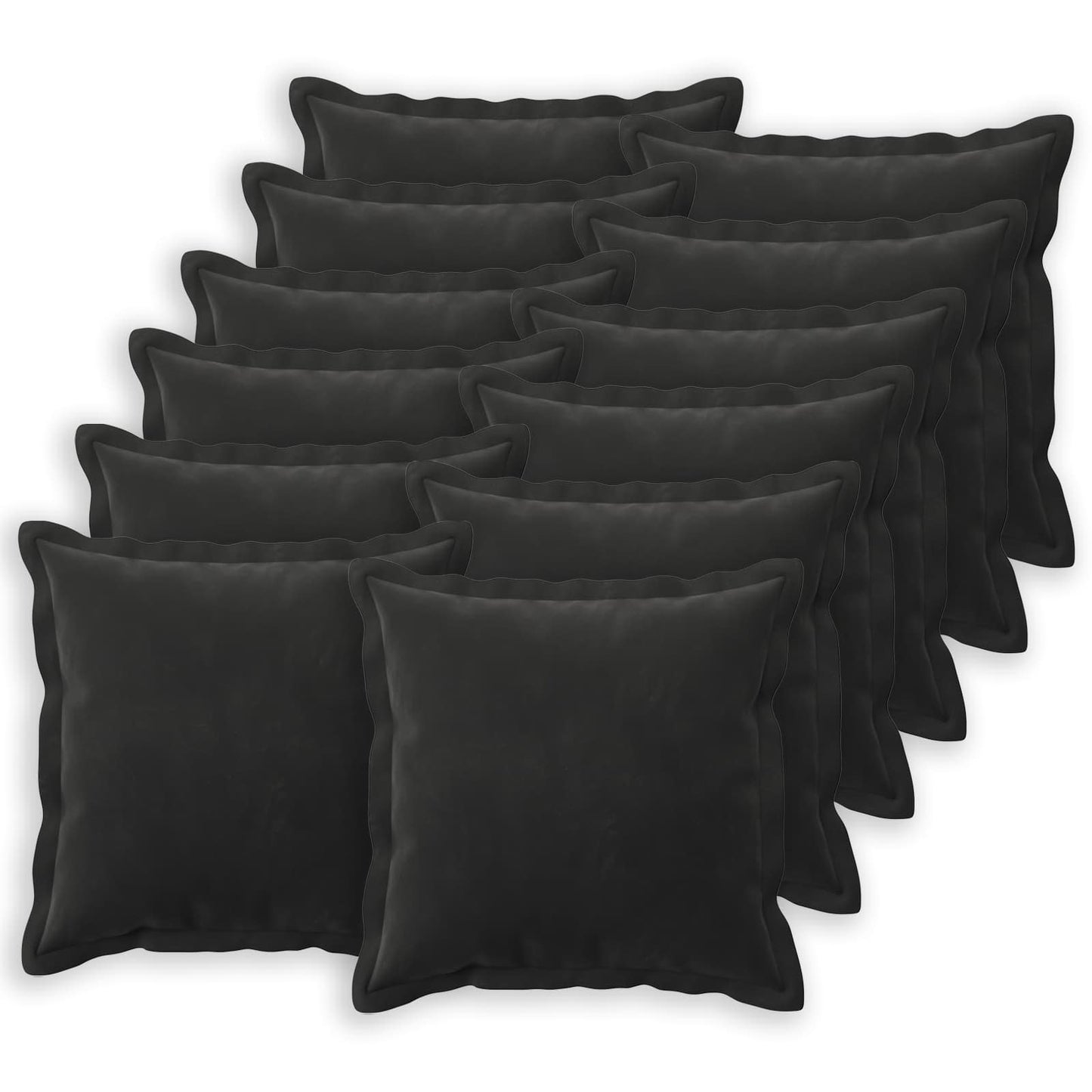 vidaXL Cushion with Pillow HOUTEN 12 pcs Black Velvet