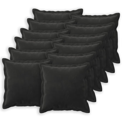vidaXL Cushion with Pillow HOUTEN 12 pcs Black Velvet