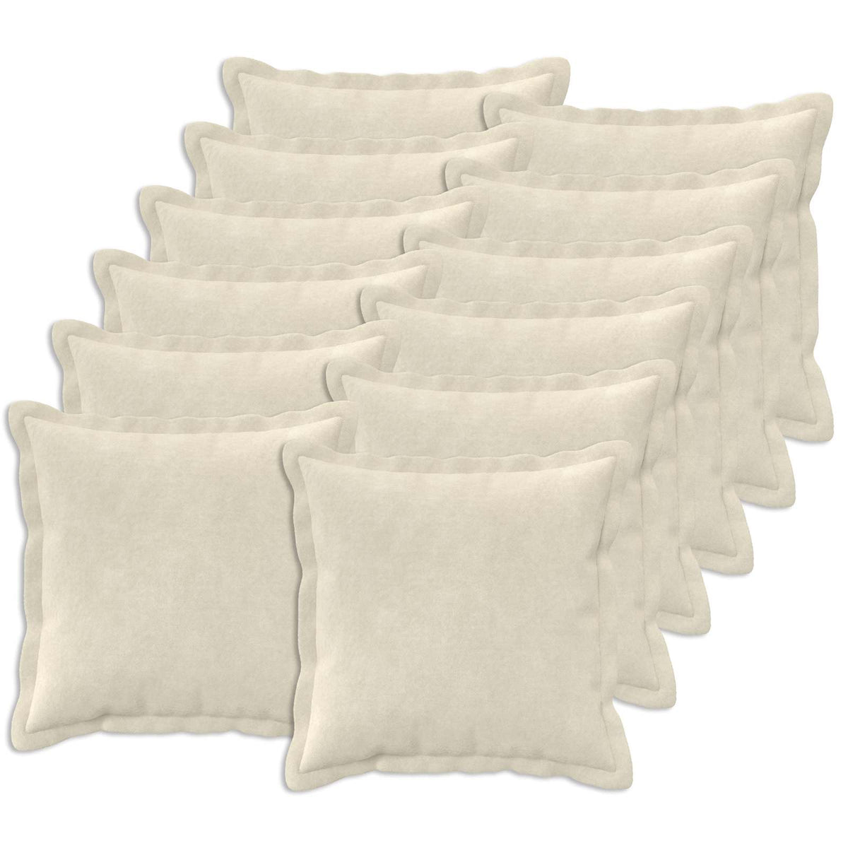 vidaXL Cushion with Pillow HOUTEN 12 pcs Cream Microfiber Fleece