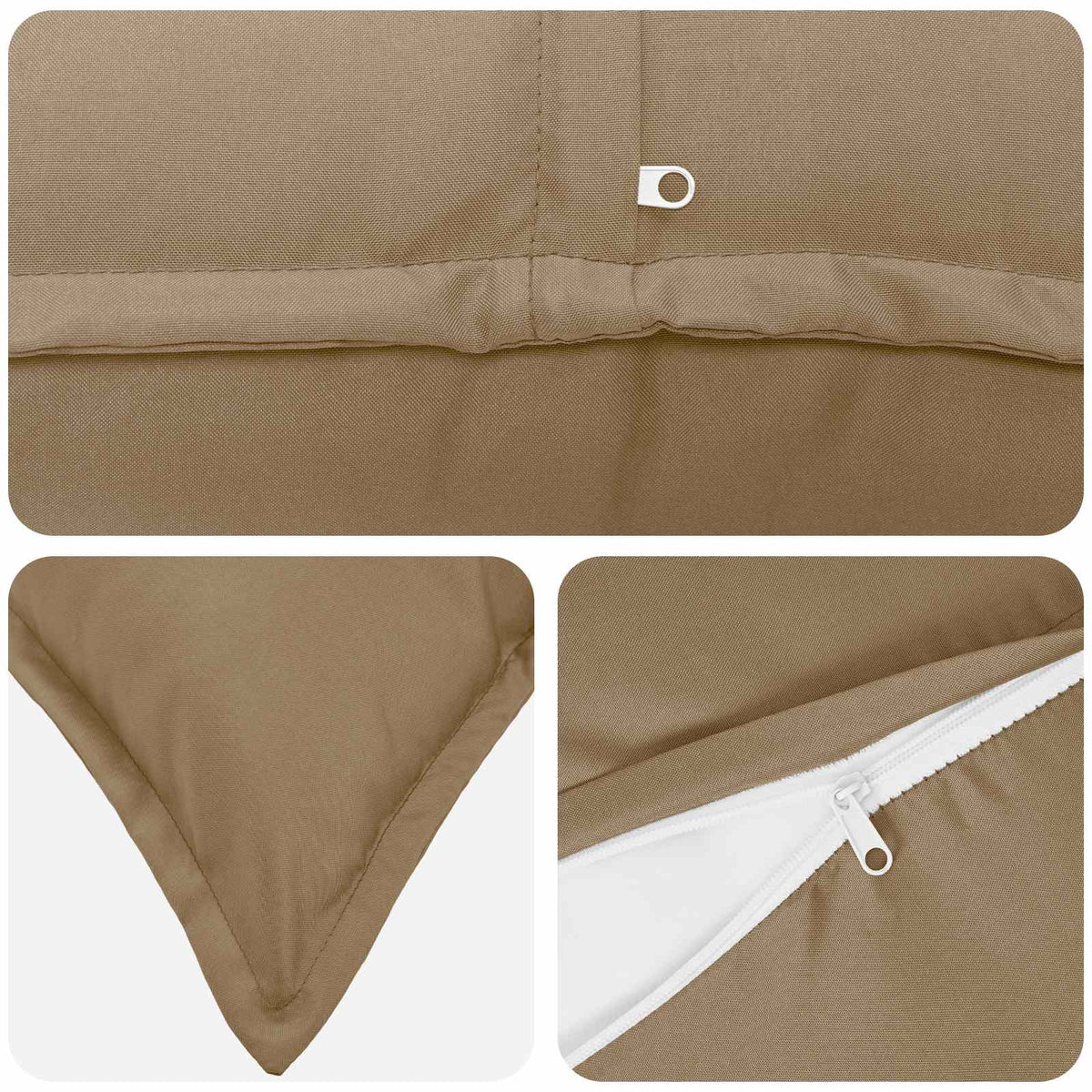 vidaXL Cushion with Pillow HOUTEN 2 pcs Taupe Polyester