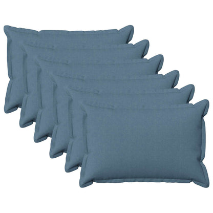 vidaXL Cushion with Pillow HOUTEN 6 pcs Jeans Blue Faux Linen