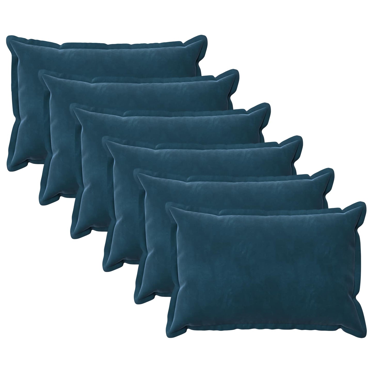 vidaXL Cushion with Pillow HOUTEN 6 pcs Blue Velvet