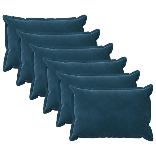 vidaXL Cushion with Pillow HOUTEN 6 pcs Blue Velvet