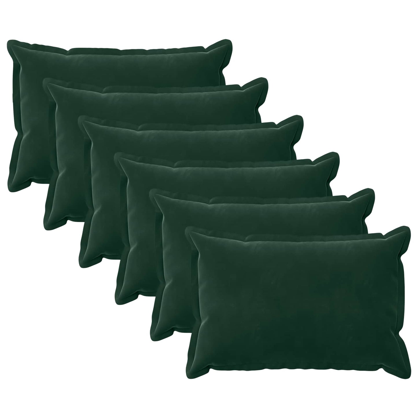 vidaXL Cushion with Pillow HOUTEN 6 pcs Dark Green Velvet