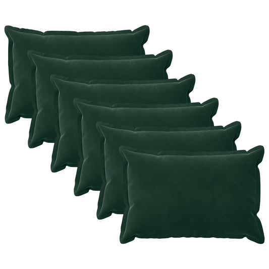 vidaXL Cushion with Pillow HOUTEN 6 pcs Dark Green Velvet