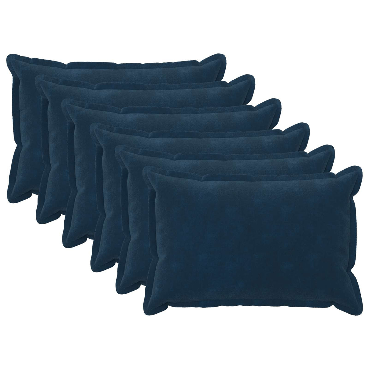 vidaXL Cushion with Pillow HOUTEN 6 pcs Blue Microfiber Fleece