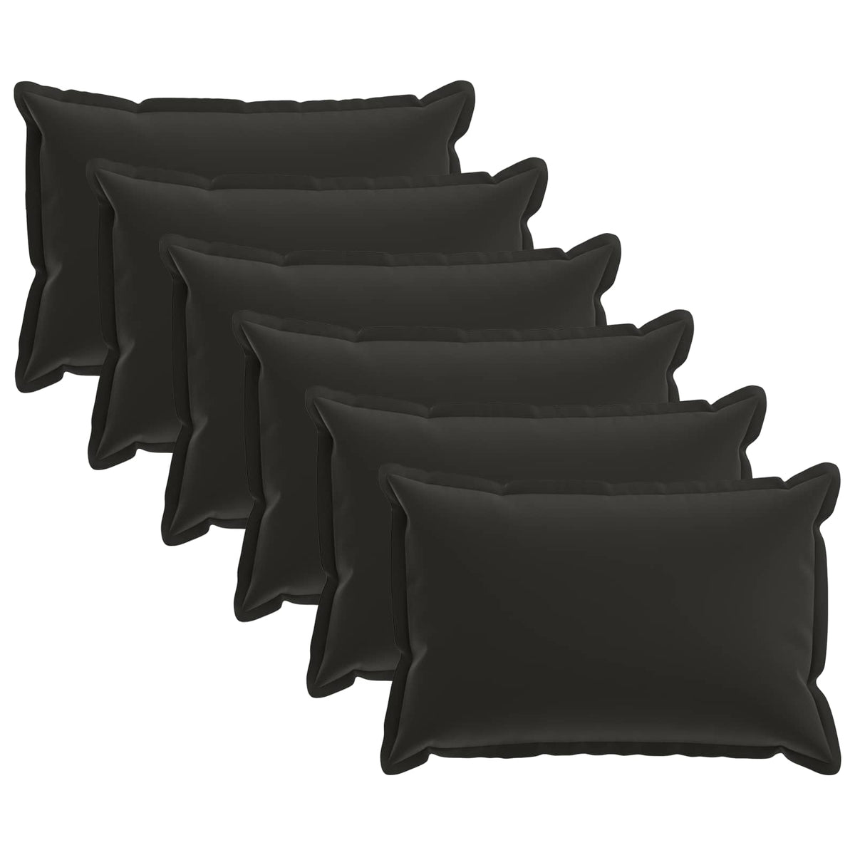 vidaXL Cushion with Pillow HOUTEN 6 pcs Black Polyester