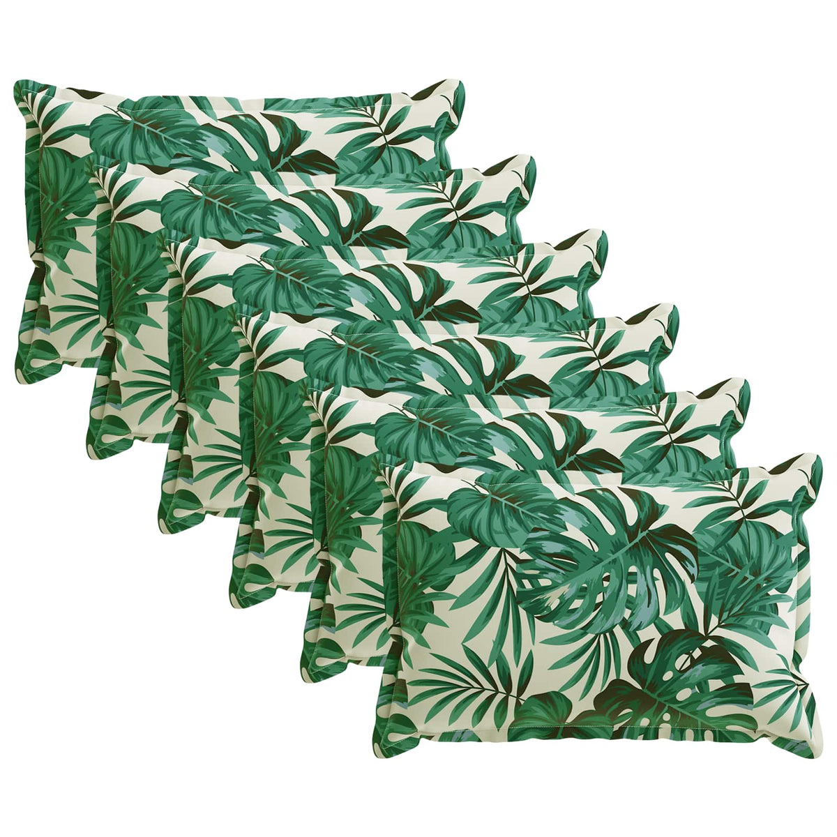 vidaXL Throw Pillow 6 pcs HOUTEN Leaf Pattern 40 x 60 cm Polyester